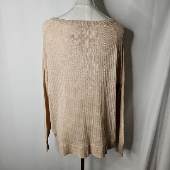 NWT Fresh Produce Sweater XL XXL Olivia Cable Knit Lightwe Cotton Beige Neutral - Picture 4 of 10